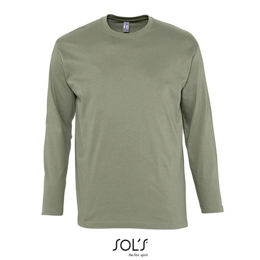 T-Shirt Klasyczny Dlugi Rekaw Bawelniany L241 - Khaki