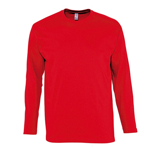 T-Shirt Klasyczny Długi Rękaw Bawełniany L241 - Red