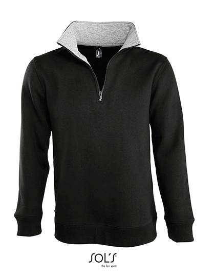 Męska bluza z 1/4 zamkiem Scott  - Black & Grey Melange