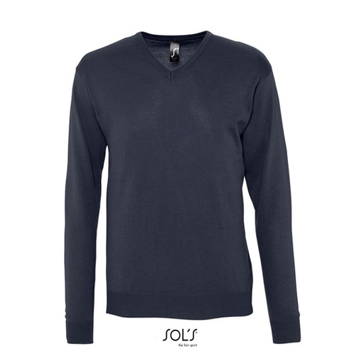 Sweter Meski V-neck Bawelniano Akrylowy L410 - Navy