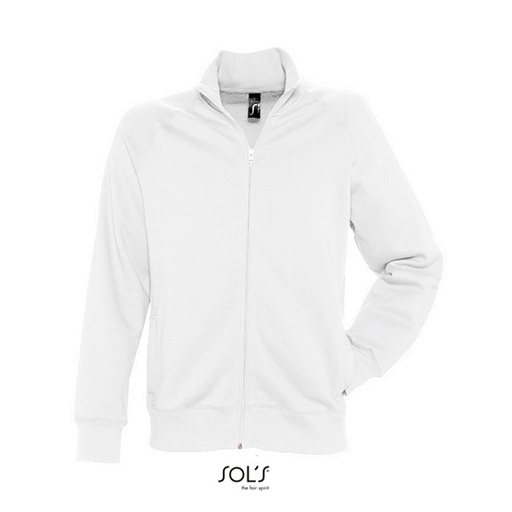 Bluza Męska Klasyczna Bawełna Poliester na Zamek L472 - White