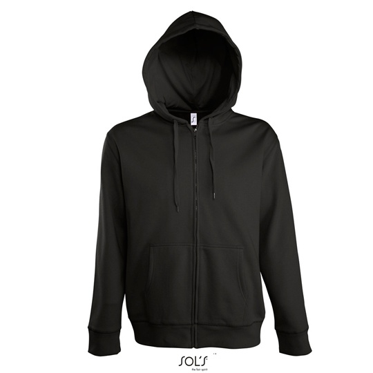 Męska Bluza z Kapturem na Zamek - Black