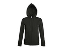 Damska bluza slim z kapturem na zamek - Black