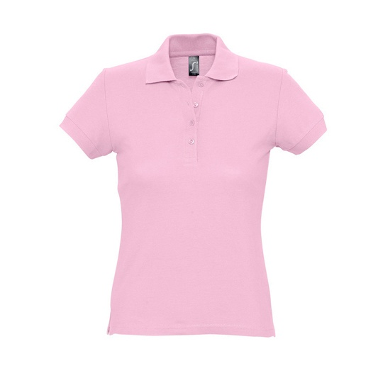 Koszulka Polo Dopasowana Damska Pika Bawełniana L513 - Pink
