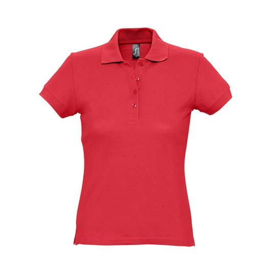 Koszulka Polo Dopasowana Damska Pika Bawełniana L513 - Red