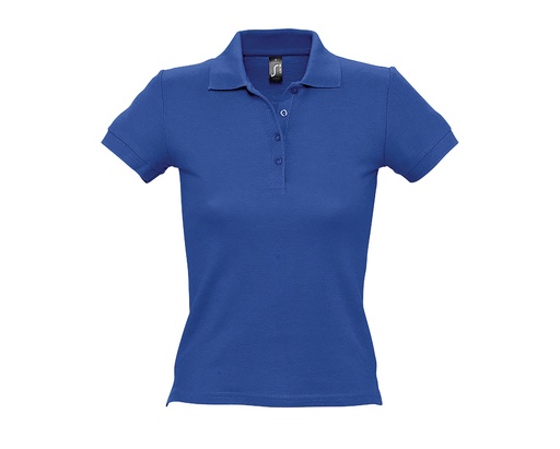 Damska koszulka polo slim L519 - Royal Blue