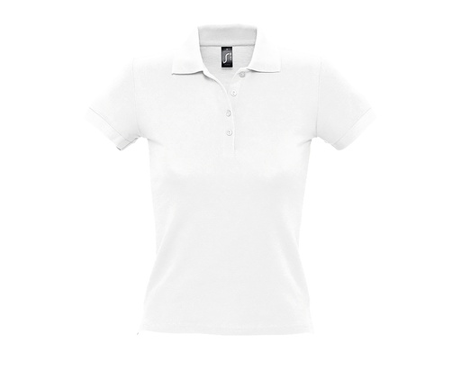 Damska koszulka polo slim L519 - White