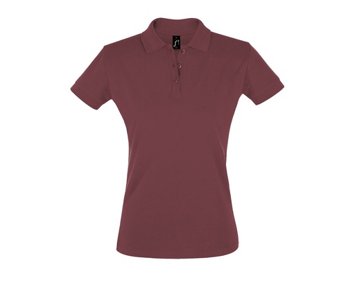 Koszulka Polo Damska Slim Bawełniana L526 - Burgundy