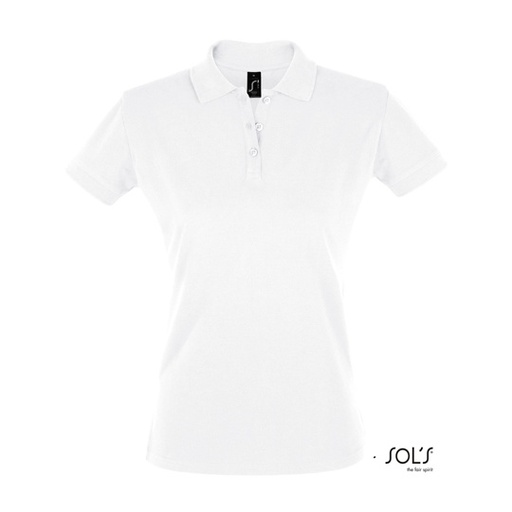 Koszulka Polo Damska Slim Bawełniana L526 - White