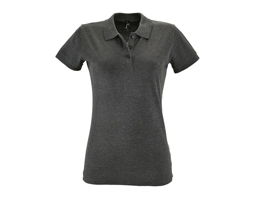 Damska Koszulka Polo Slim L526 - Charcoal Melange