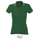 Damska Koszulka Polo z Kontrastowymi Detalami - Golf Green & White