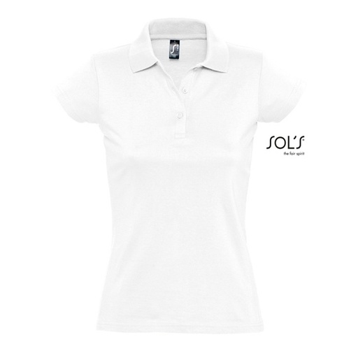 Koszulka Polo Damska Bawełna Jersey L534 - White