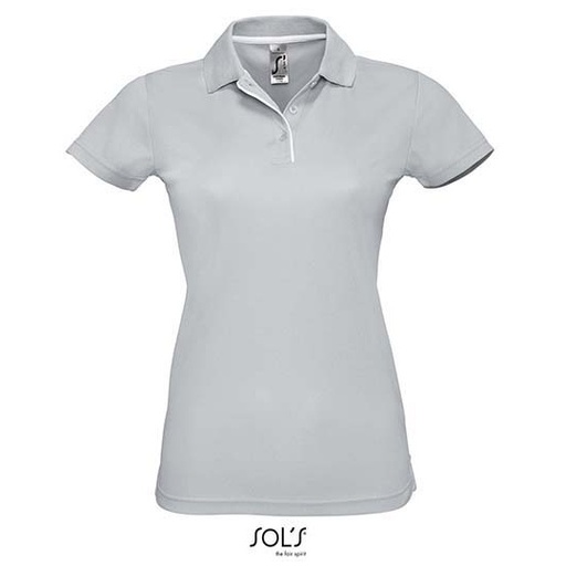 Damska Koszulka Polo Sportowa L544 - Pure Grey