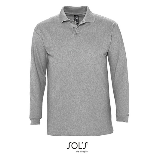 Koszulka Polo Męska Klasyczna Bawełna Czesana L549 - Grey Melange