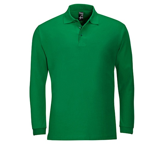 Koszulka Polo Męska Klasyczna Bawełna Czesana L549 - Kelly Green