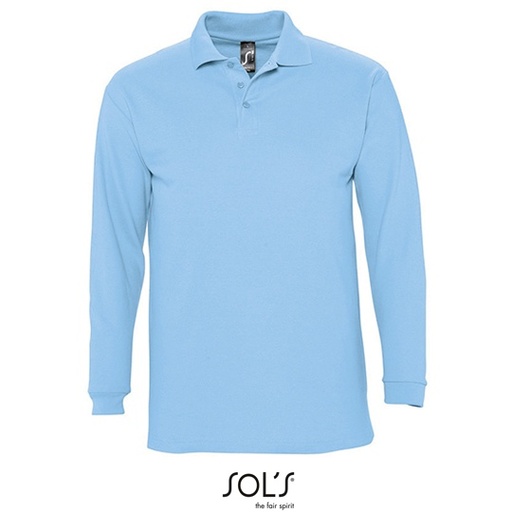 Koszulka Polo Meska Klasyczna Bawelna Czesana L549 - Sky Blue