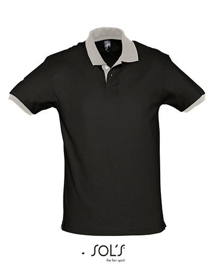 Polo Prince  - Black & Light Grey (Solid)