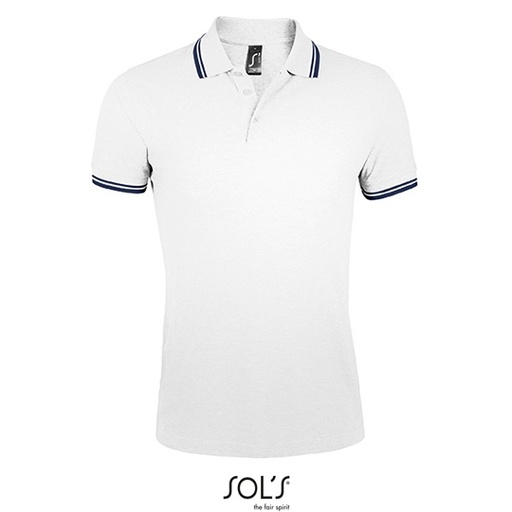 Polo Slim L591 - White & Navy