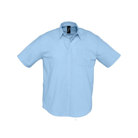 Męska koszula Oxford z krótkim rękawem L612 - Sky Blue