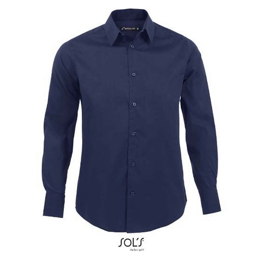 Koszula Meska Slim Popelina ze Streczem L633 - Dark Blue