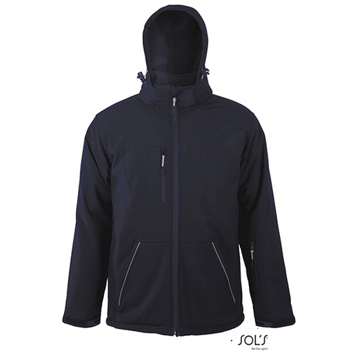 Męski Softshell Zimowy Slim z Kapturem L843 - French Navy