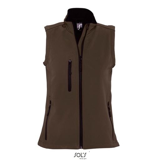 Damska bezrękawnik softshell L847 - Dark Chocolate