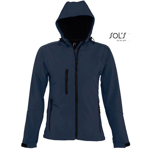 Damska kurtka softshellowa z kapturem L849 - French Navy