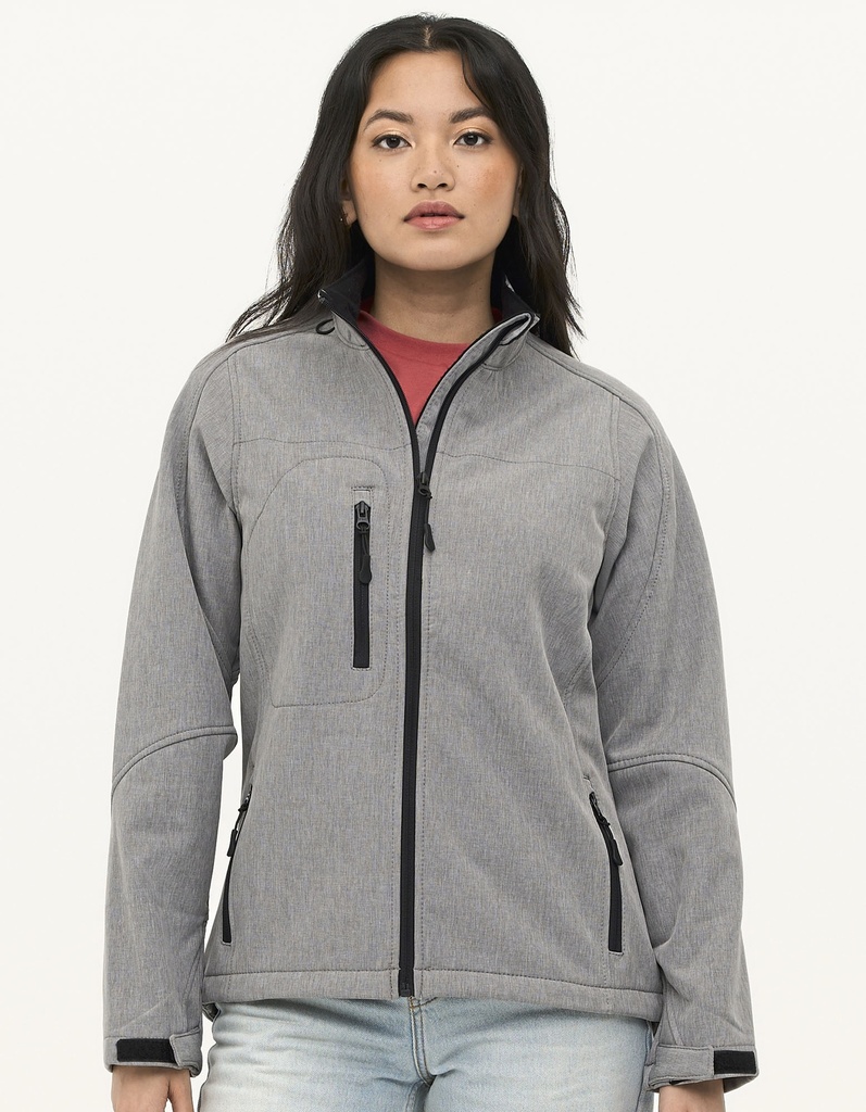 Damska kurtka softshell slim z kieszenią na piersi - Absinthe Green