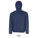 Wiatrówka unisex z kapturem, raglanowe rękawy - Navy & Royal Blue 241