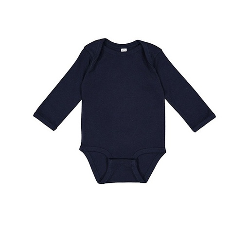 Body niemowlęce długi rękaw czesana bawełna LA4411N - Navy