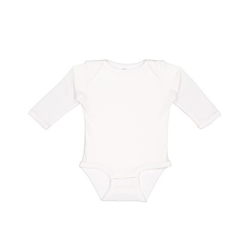 Body niemowlece dlugi rekaw czesana bawelna LA4411N - White