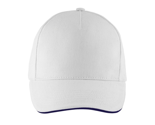 Czapka pięciopanelowa LC00594 - White & Navy