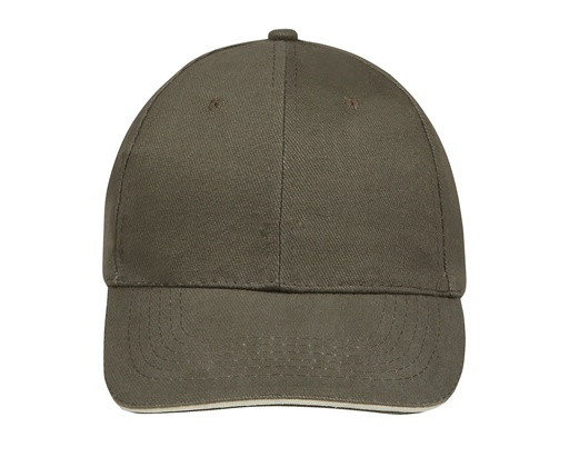 Czapka 6-panelowa LC88100 - Army & Beige