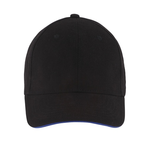 Czapka 6-panelowa LC88100 - Black & Royal Blue