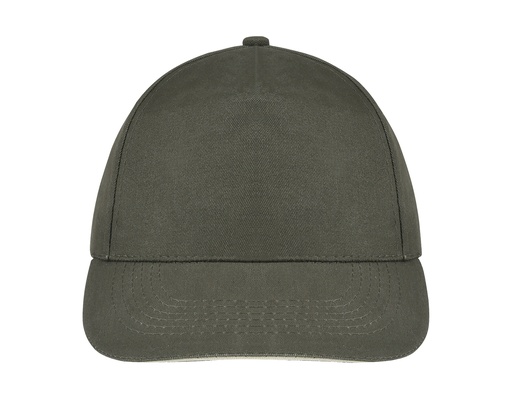 Czapka bawełniana LC88110 - Army & Beige