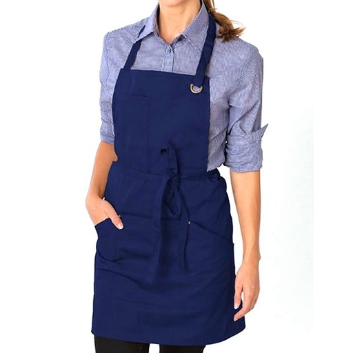 [LF113-1000361650] Fartuch Roboczy Denim z Dużymi Kieszeniami LF113 - Navy