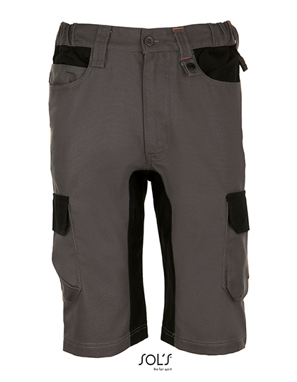 Męskie bermudy robocze - Impulse Pro - Dark Grey (Solid) & Black