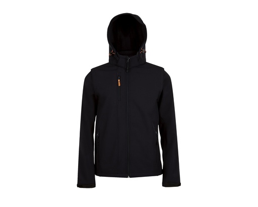 Kurtka Softshell Unisex Odpinany Kaptur i Rękawy LP01647 - Black