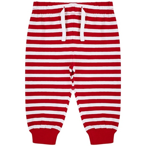 Spodnie Niemowlece Bawelniane z Elastanem LW085 - Red & White Stripes