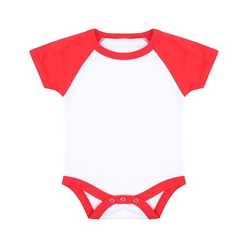 Body niemowlęce baseballowe LW502 - White & Red