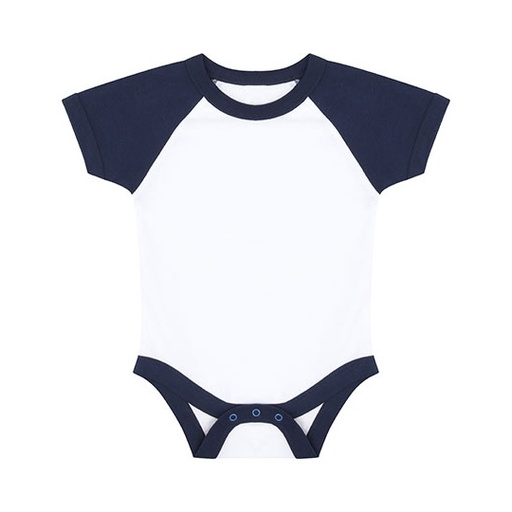 Body niemowlęce baseballowe LW502 - White & Navy
