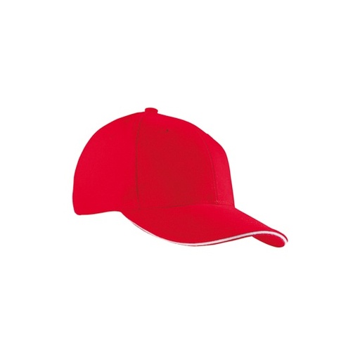 Czapka 6-panelowa Bawelniana MB024 - Red & White