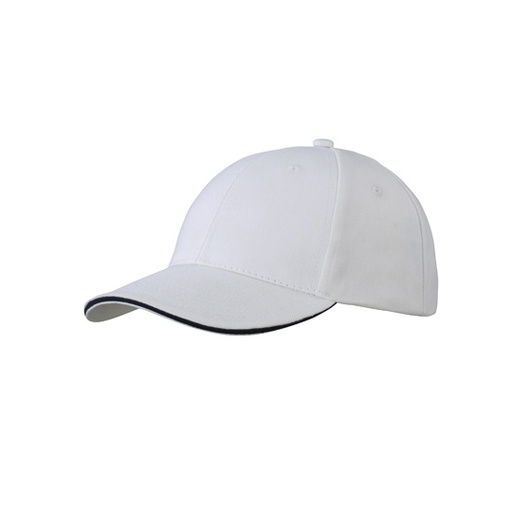 Czapka 6-panelowa Bawełniana MB024 - White & Navy