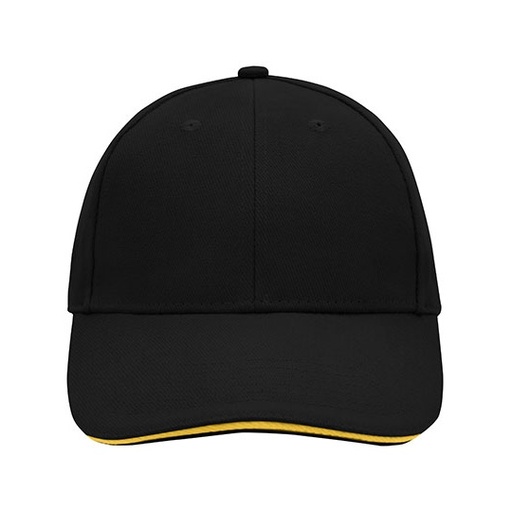 [MB024-1000360460] Czapka bawełniana 6-panelowa MB024 - Black & Yellow