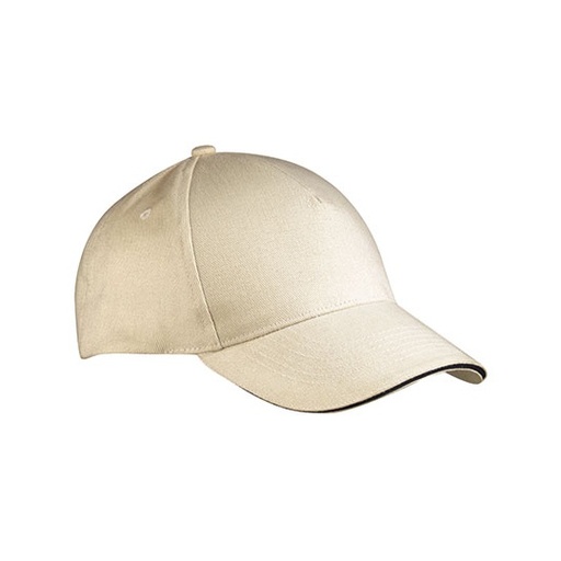Czapka 5-panelowa MB035 - Natural & Navy