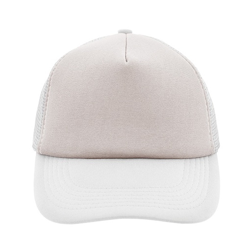 5-panelowa czapka snapback MB070 - Light Grey & White