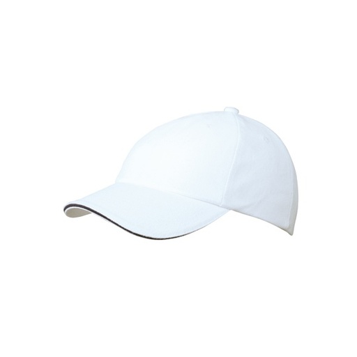 [MB6112-1000128617] Czapka z daszkiem 6-panelowa MB6112 - White & Navy