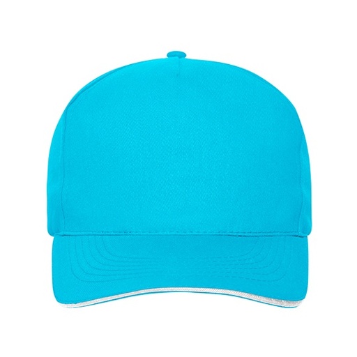 Czapka 5-panelowa MB6238 - Turquoise & White