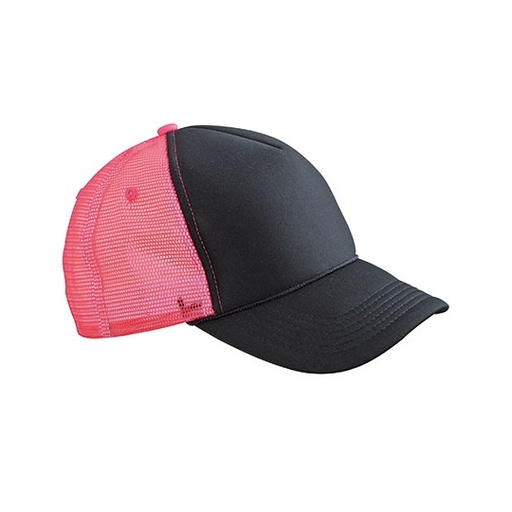 Czapka 5-Panelowa MB6550 - Black & Neon Pink