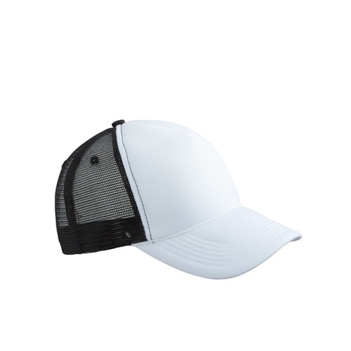 Czapka 5-Panelowa z Siatką MB6550 - White & Black